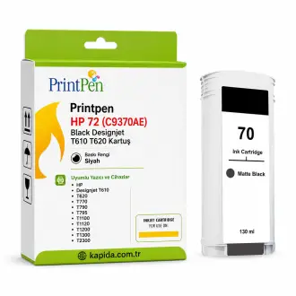 Printpen Hp 72 (C9370Ae)  Black Designjet T610 T620 Kartuş