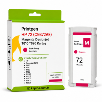 Printpen HP 72 (C9372AE)  Kırmızı Designjet T610 T620 Kartuş