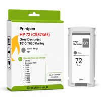 Printpen HP 72 (C9374AE)  Grey Designjet T610 T620 Kartuş