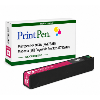 Printpen HP 913A (F6T78AE) Magenta (3K) Pagewide Pro 352 377 Kartuş