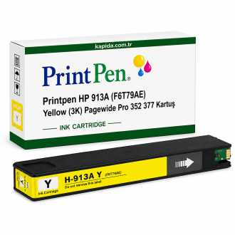Printpen HP 913A (F6T79AE) Yellow (3K) Pagewide Pro 352 377 Kartuş