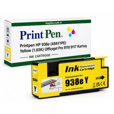 Printpen HP 938e (4S6Y1PE) Yellow  (1.65K) Officejet Pro 9110 9117 Kartuş