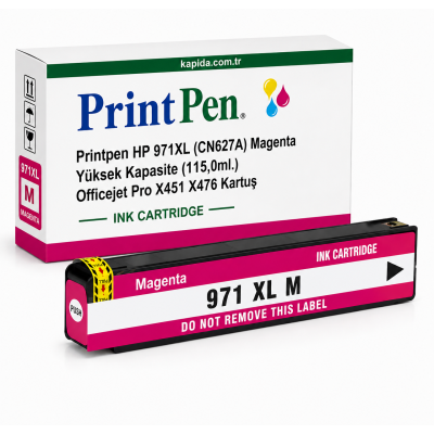 Printpen HP 971XL (CN627A) Magenta Yüksek Kapasite (115,0ml.) Officejet Pro X451 X476 Kartuş