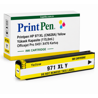 Printpen HP 971XL (CN628A) Yellow Yüksek Kapasite (115,0ml.) Officejet Pro X451 X476 Kartuş
