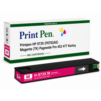 Printpen HP 973X (F6T82AE) Magenta (7K) Pagewide Pro 452 477 Kartuş