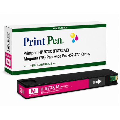 Printpen HP 973X (F6T82AE) Magenta (7K) Pagewide Pro 452 477 Kartuş