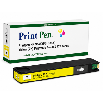 Printpen HP 973X (F6T83AE) Yellow (7K) Pagewide Pro 452 477 Kartuş