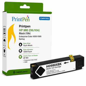 Printpen HP 980 (D8J10A) Black (10K) Enterprise Color X555 X585 Kartuş