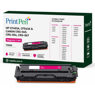 Printpen HP CF403A,CF543A & CANON CRG-045,CRG-054,CRG-067 Magenta (1.4K) M252 M274 Toner