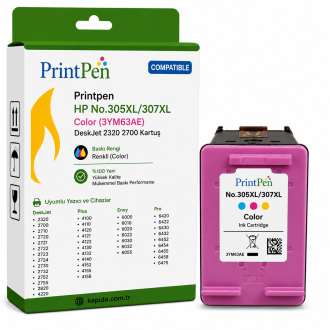 Printpen HP No.305XL/307XL Color (3YM63AE) (100% Yeni) DeskJet 2320 2700 Kartuş