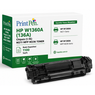 Printpen HP W1360A (136A) Chipsiz (1.1K) M211 MFP M236 Toner