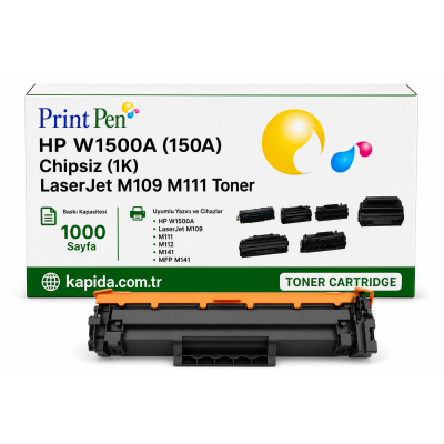 Printpen HP W1500A (150A) Chipsiz (1K) LaserJet M109 M111 Toner