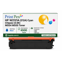 Printpen Hp W2121A (212A) Mavi Chipsiz (4.5K) M554 M555 Toner