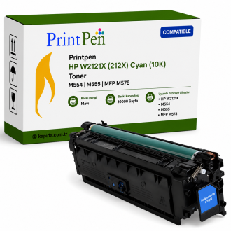 Printpen HP W2121X (212X) Mavi (10K) M554 M555 Toner