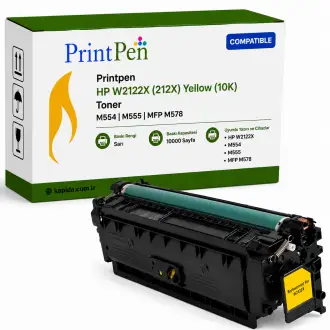 Printpen Hp W2122X (212X) Sarı (10K) M554 M555 Toner