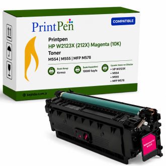 Printpen HP W2123X (212X) Kırmızı (10K) M554 M555 Toner