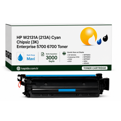 Printpen HP W2131A (213A) Cyan Chipsiz (3K) Enterprise 5700 6700 Toner