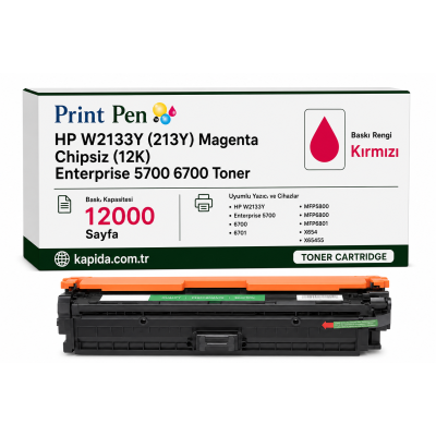 HP W2133Y Kırmızı Muadil Toner - Enterprise 5700, 6700, 6701 uyumlu