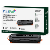 Printpen Hp W2220A (222A) & Canon Crg-075 Black Chipsiz (1.4K) Laserjet Pro 3201 3203 Toner