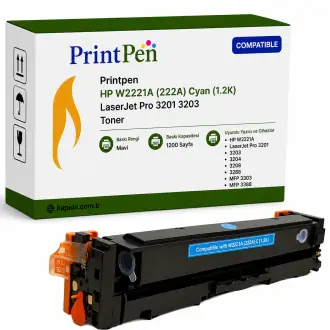 Printpen Hp W2221A (222A) Mavi (1.2K) Laserjet Pro 3201 3203 Toner