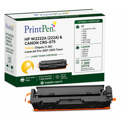 HP W2222A Sarı Muadil Toner - LaserJet Pro 3201, 3203, 3204 uyumlu
