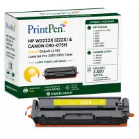 Printpen Hp W2222X (222X) & Canon Crg-075H Sarı Chipsiz (2.5K) Laserjet Pro 3201 3203 Toner
