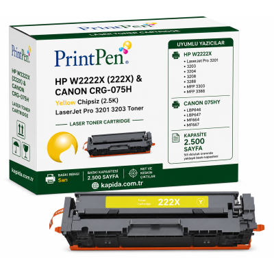 HP W2222X Sarı Muadil Toner - LaserJet Pro 3201, 3203, 3204 uyumlu