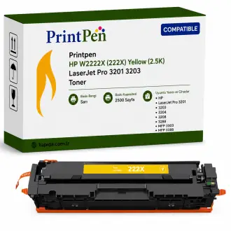 Printpen Hp W2222X (222X) Sarı (2.5K) Laserjet Pro 3201 3203 Toner