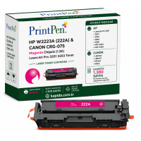 Printpen HP W2223A (222A) & Canon CRG-075 Kırmızı Chipsiz (1.3K) LaserJet Pro 3201 3203 Toner
