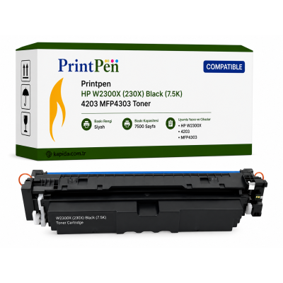 HP W2300X Siyah Muadil Toner - 4203, MFP4303 uyumlu