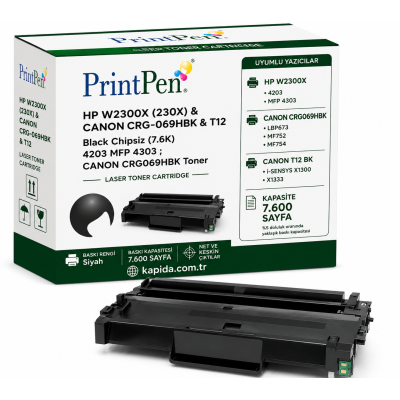 HP W2300X Siyah Muadil Toner - 4203, MFP 4303, Canon LBP673 uyumlu