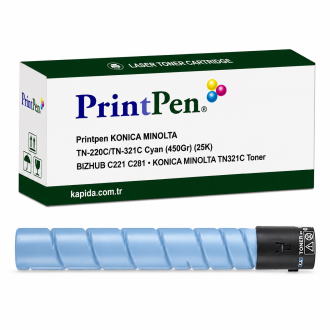 Printpen KONICA MINOLTA TN-220C,TN-321C Cyan (450Gr) (25K) BIZHUB C221 C281 ; KONICA MINOLTA TN321C Toner