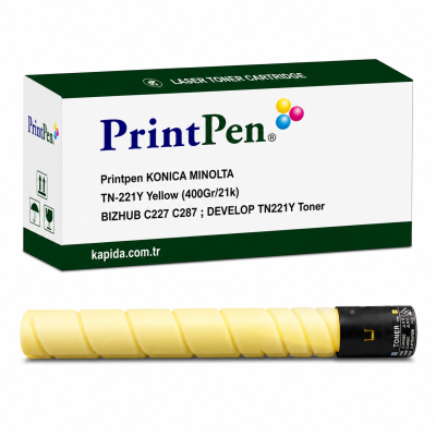 Printpen KONICA MINOLTA TN-221Y Yellow (400Gr/21k) BIZHUB C227 C287 ; DEVELOP TN221Y Toner