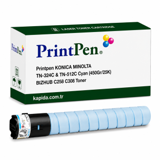 Printpen KONICA MINOLTA TN-324C & TN-512C Cyan (450Gr/25K) BIZHUB C258 C308 Toner