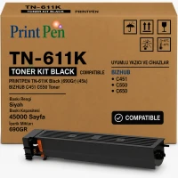 Printpen Konica Minolta Tn-611K  Black (690Gr) (45K) Bizhub C451 C550 Toner