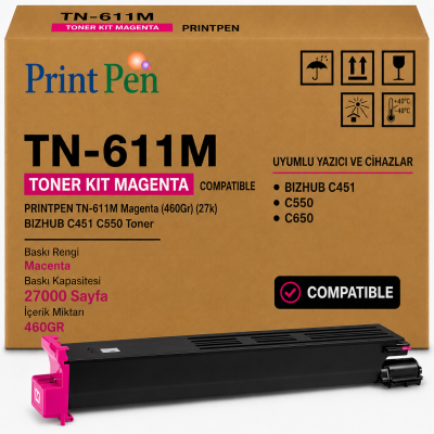 Printpen KONICA MINOLTA TN-611M Magenta (460Gr) (27k) BIZHUB C451 C550 Toner