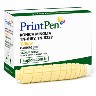Printpen KONICA MINOLTA TN-615Y,TN-622Y  Yellow (1469Gr) (91k) BIZHUB C8000 ; KONICA MINOLTA TN622Y Toner