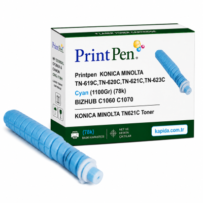 Printpen KONICA MINOLTA TN-619C,TN-620C,TN-621C,TN-623C Cyan (1100Gr) (78k) BIZHUB C1060 C1070 ; KONICA MINOLTA TN621C Toner