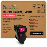 Printpen Konica Minolta Tnp79M, Tnp80M, Tnp81M Kırmızı (150Gr/9K) Bizhub C3350I ; Konica Minolta Tnp80M Toner