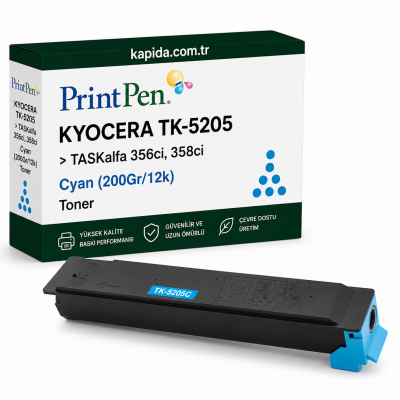 PRINTPEN KYOCERA TK-5205 > TASKalfa 356ci, 358ci Cyan (200Gr/12k) Toner