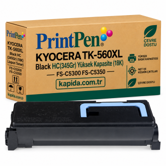 Printpen KYOCERA TK-560XL Black HC(345Gr) Yüksek Kapasite (18K) (Japon Toner) FS-C5300 FS-C5350 Printpen KYOCERA TK-560XL Black HC(345Gr) Yüksek Kapasite (18K) (Japon Toner) FS-C5300 FS-C5350