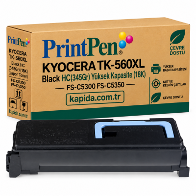 Printpen KYOCERA TK-560XL Black HC(345Gr) Yüksek Kapasite (18K) (Japon Toner) FS-C5300 FS-C5350