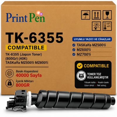 Printpen KYOCERA TK-6355 (Japon Toner) (800Gr) (40K) TASKalfa MZ5001i MZ6001i