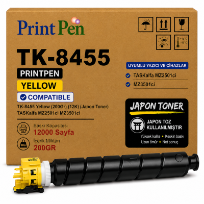 Printpen KYOCERA TK-8455 Yellow (200Gr) (12K) (Japon Toner) TASKalfa MZ2501ci MZ3501ci