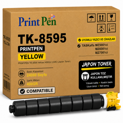 Printpen KYOCERA TK-8595 Yellow (400Gr) (24K) (Japon Toner) TASKalfa MZ5001ci MZ6001ci