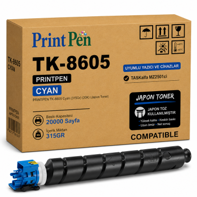 Printpen KYOCERA TK-8605 Cyan (315Gr) (20K) (Japon Toner) TASKalfa MZ2501ci