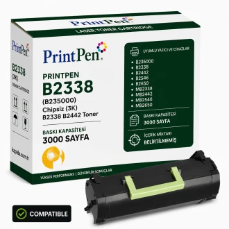 Printpen LEXMARK B2338 (B235000) Chipsiz (3K) B2338 B2442 Toner