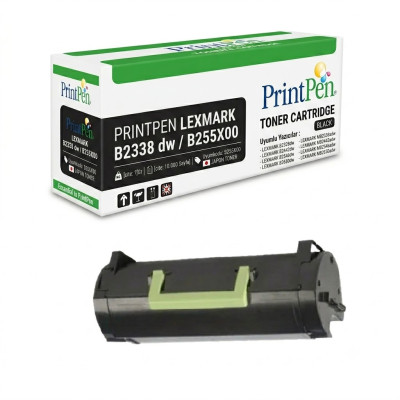 Printpen LEXMARK B2338 (B255X00)  Extra Yüksek Kapasite Chipsiz (10K) B2338 B2442 Toner