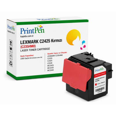 Printpen LEXMARK C2425 Magenta Yüksek Kapasite (C235HM0) (2.3K) C2325 C2425 Toner