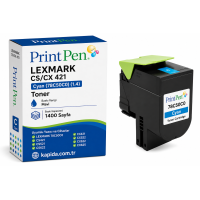 Printpen Lexmark Cs/Cx 421 Mavi (78C50C0) (1.4) Cs421 Cs521 Toner